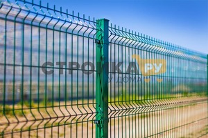Ограждение 3D панель LIGHT, оцинкованный с полимерным покрытием, ячейки 200х55 мм, зеленый, 1.73х2.5 м  фото 2