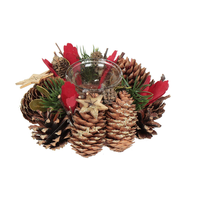 Композиция новогодняя с подсвечником 16х16х8 см