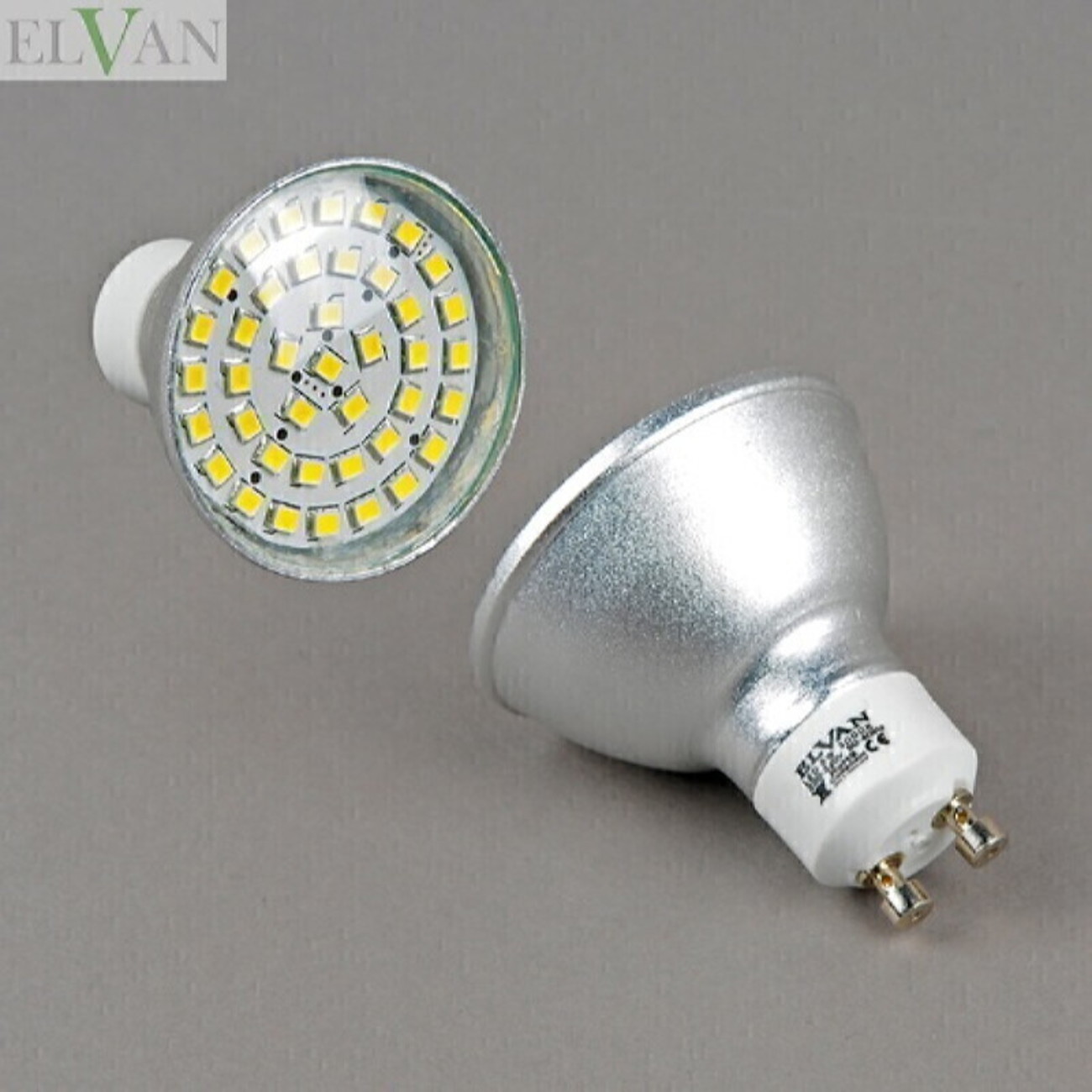 Elvan GU10-5W-6000K-42LED-2835 Лампа LED (прозрачная)