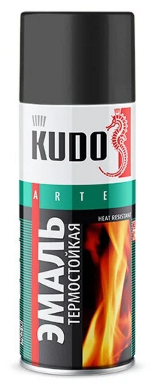 Аэрозоль KUDO термостойкая 650°C, черная, 520 мл