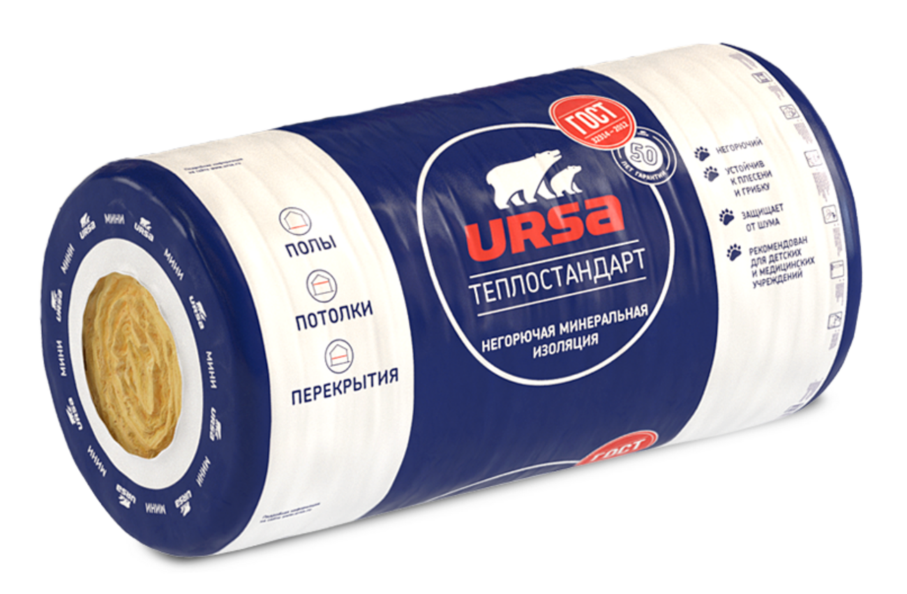 Минвата URSA «ТеплоСТАНДАРТ» мини, 6560x610x50 мм, (8 м²; 0.4 м³) купить в  Белгороде недорого: цены и фото на СТРОЙКА РУ у дома