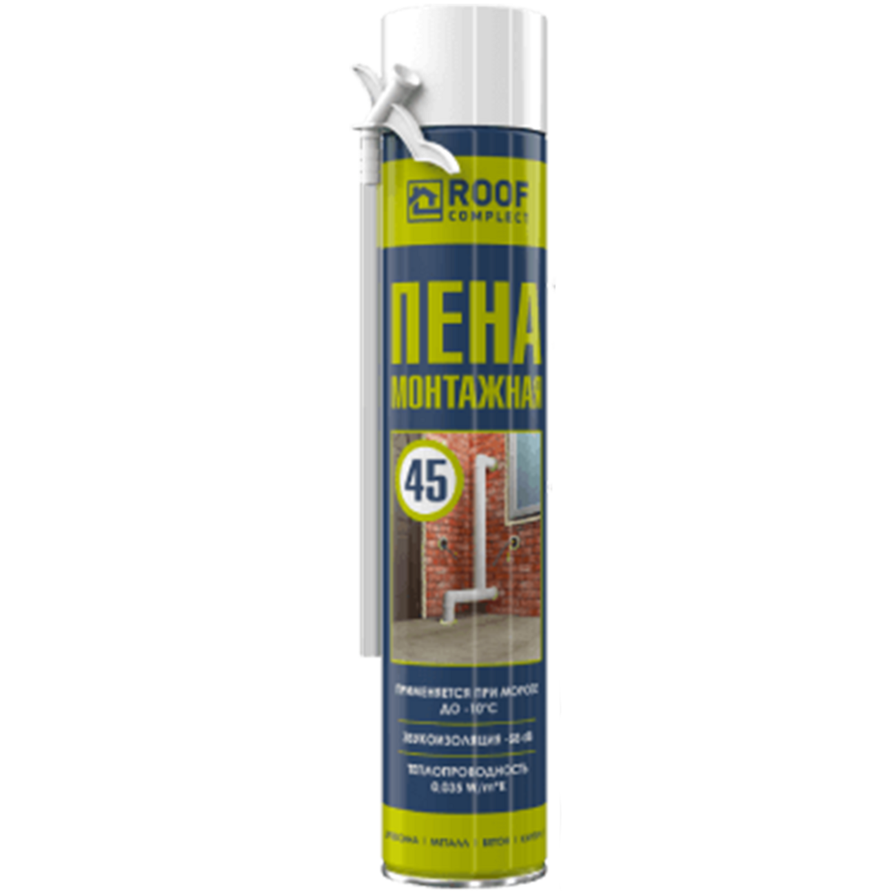 Пена монтажная Roof Complect 45, бытовая, 1000 мл/650 гр купить в ...