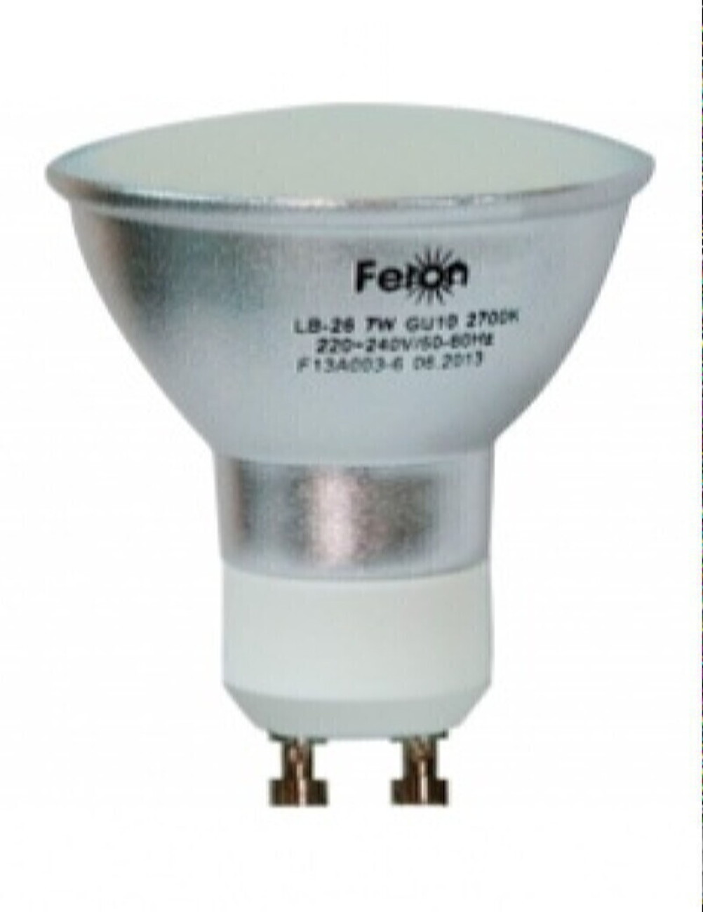 Feron 376 Лампа LED GU10 MR16 220В 7Вт 2700К D50х57мм Матовая 120º 560Лм LB-26 Feron (LB-26)