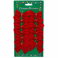 Бант на елку «Красный бархат» 5 см (набор 12шт)