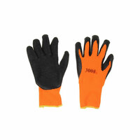 Перчатки Тора акриловые, утепленные, оранжево-черные