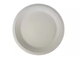Тарелка из сахорного тростника, белая, 225 мм