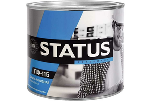 Краска эмаль STATUS ПФ-115, черная, 0.8 кг