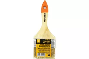 Кисть плоская MosTek 75 мм /3" (натуральная щетина) деревяная рукоятка