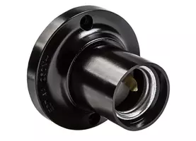 Патрон ASD/InHome E27 карболит потолочный, черный, прямой, IP20 