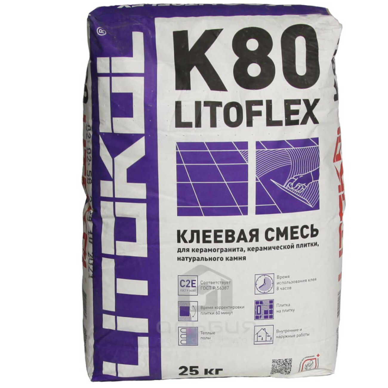 ЛИТОКОЛ (LITOKOL) LitoFlex K80, клеевая смесь, 25 кг купить в Белгороде ...