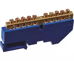 Шина нулевая Navigator, на DIN-изоляторе, 6х9мм, 10 ответвлений