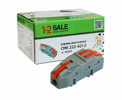 Клемма 1-2 sale СМК 222-424 2 разветв., с рычагом 1/2x4 мм, 32A 