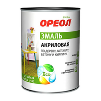 Эмаль акриловая "ОРЕОЛ" глянцевая черная 0,9 кг