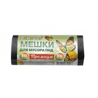 Мешки для мусора Ромашка ПНД, 30л, 7.5мкм (20шт/рулон)