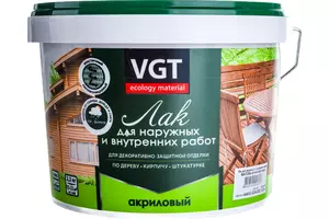 Лак акриловый бесцветный паркетный матовый ВГТ, 2.2 кг