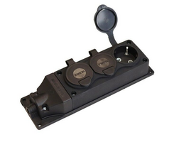 Колодка 1-2 SALE 3 гнезда, c загл. 2Р+РЕ  16А, земля, черный