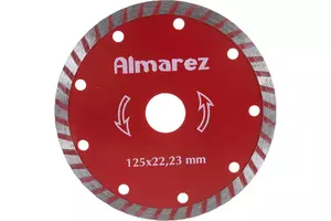 Диск Almarez Турбо алмазный, отрезной, 125х22.23 мм
