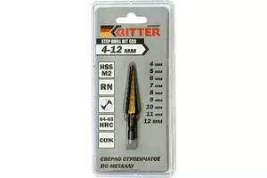 Сверло Ritter ступенчатое по металлу 4-12 мм HSS (M2)