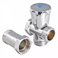 Кран проходной для стир.машины 3/4" - 3/4" - 3/4" хром TIM