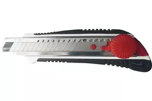 Нож со сменным лезвием Монтажник 18 мм, обрезиненный, ABS+TPR 