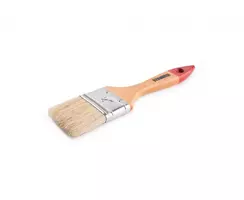 Кисть плоская Столичная 1 КФ-63х12 мм, деревяная ручка, светлая натуральная щетина 44 мм, ширина 63 мм