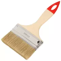 Кисть плоская Столичная КФ-100х12 деревяная ручка, светлая натуральная щетина 44 мм, ширина 100 мм, толщина 12 мм