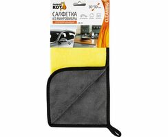 Салфетка из микрофибры 30х30 см, 500 гр/м², супервпитывающая, Рыжий Кот