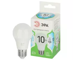 Лампа светодиодная ЭРА GREEN LINE LED ЛОН Е27 А60 10W (1000lm) 4000K 4K А60-10W-840-Е27 GL 58х125 мм