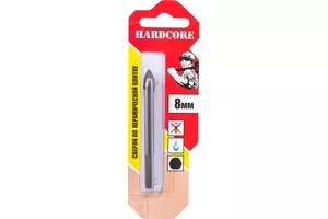 Сверло по керамической плитке 8 мм Hardcore ТРЕХгранный хвостовик