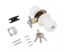 Защелка дверная Аверс (AVERS) 6072-01--W, белая, ключ/фиксатор