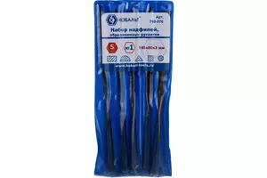 Набор надфилей КОБАЛЬТ №1 140х50х3 мм (круг, полукруг, треугольник, квадрат, плоский)