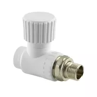 Вентиль для радиатора RTP 20х1/2, прямой, белый, PP-R