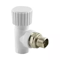 Вентиль для радиатора RTP 20х1/2, угловой, белый, PP-R