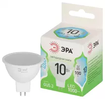 Лампа светодиодная ЭРА REEN LINE MR16 GU5.3 10W (1000Lm) 4000K софит MR16-10W-840-GU5.3