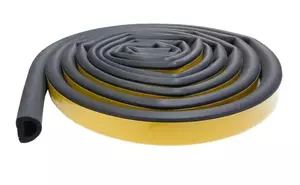 Уплотнитель Windoor D-профиль 21х15 мм. черный, резиновый, самоклеющийся 