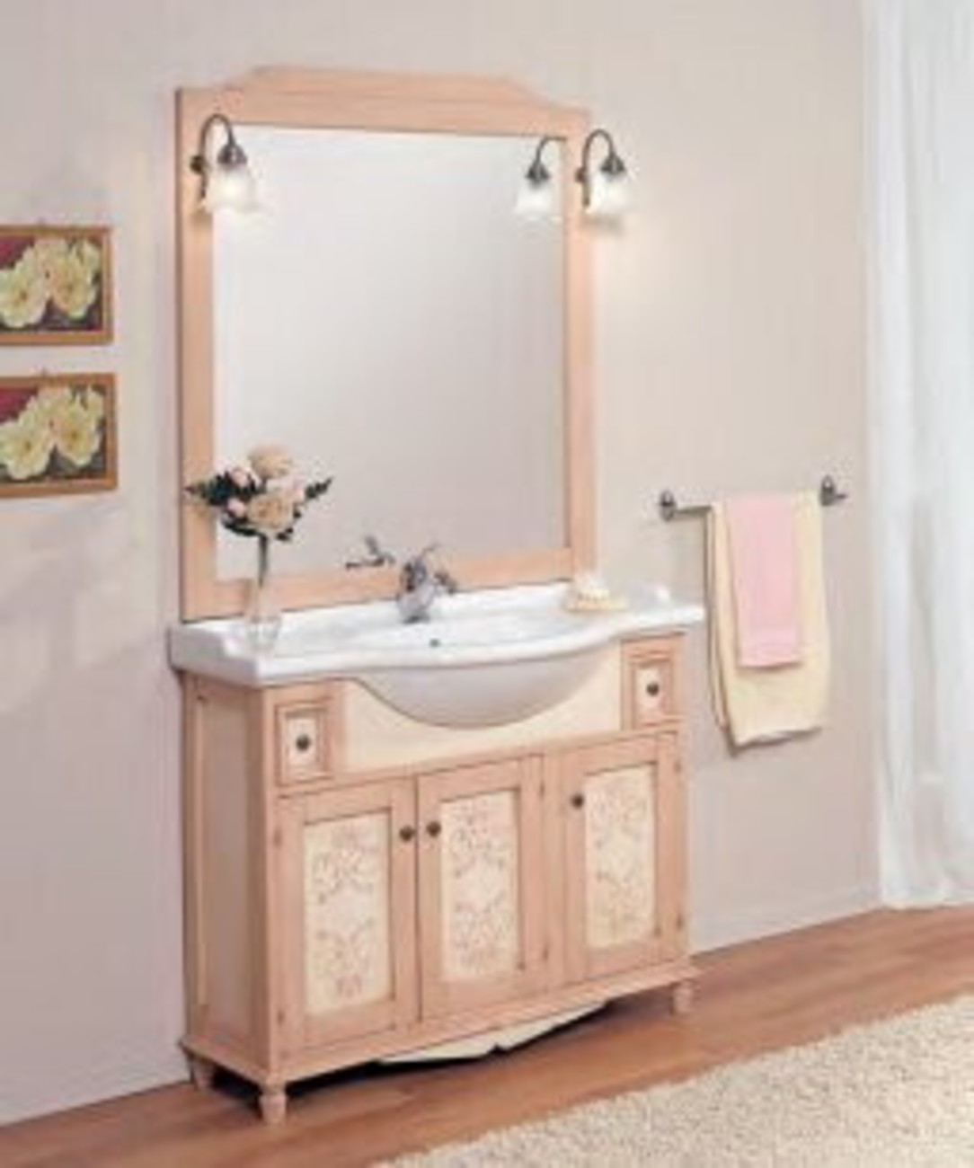 Cezares STAR 105 ante Комплект мебели с 2 ящиками и 3 дверцами (тумба+ раковина+ зеркало+ светильники)
