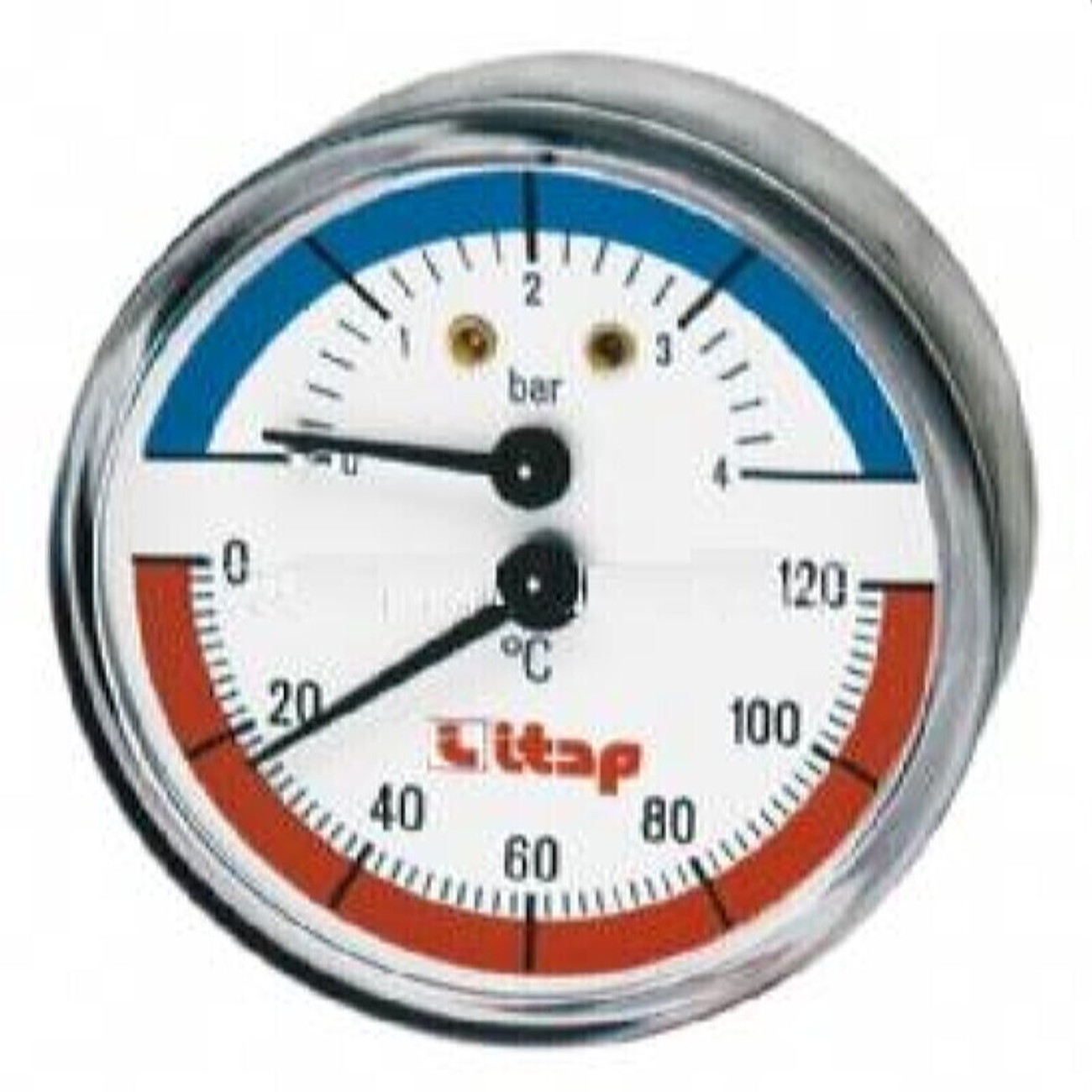 ITAP Термоманометр 485 (1/2", 4бара, 120*С) заднее подключение
