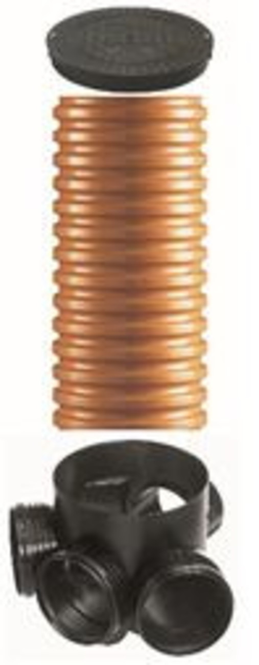Wavin Канализационный инспекционный колодец пластиковый 315мм х 2000 (Люк+труба+поворотный лоток) Тип II арт.23770322