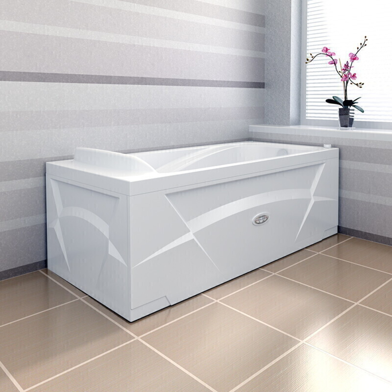 VANNESA Роза (Roza) 1700х770 Акриловая ванна, фронтальная панель, каркас, слив перелив