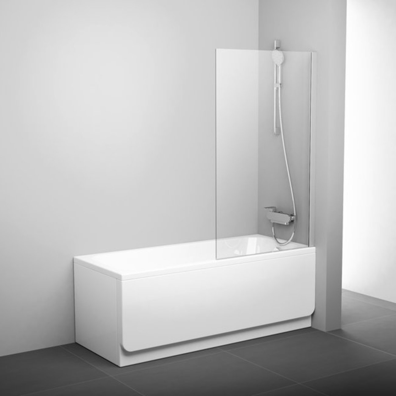 RAVAK Шторка для ванны PVS1-80 , профиль блестящий,  стекло прозрачное 79840C00Z1
