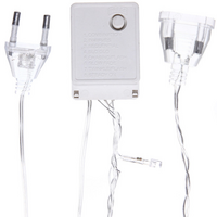 Гирлянда для дома 100 ламп, LED, прозрачный провод, 8 режимов, IP20, белый, 9.5 м (возможность соединения) фото 2