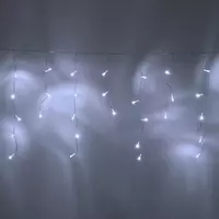 Гирлянда для дома БАХРОМА 1.5 м, 48 ламп LED, прозрачный провод, 8 режимов, IP-20, белый фото 2