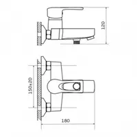 Смеситель для ванны ZERIX SEO 181 D40 фото 2